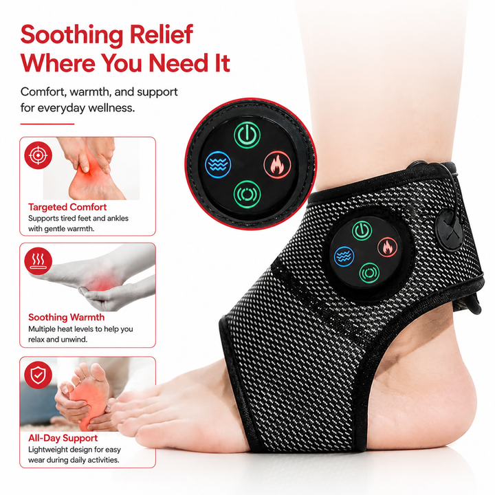 Premium Electric Ankle Foot Massager Air Compression Stimulation Adjustable Intensity USB Rechargeable Portable Foot Ankle Relaxation Device