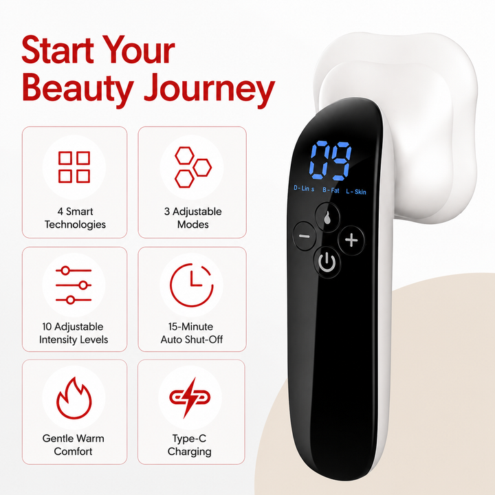 Premium Electric Body Massage Device Rechargeable Handheld Massager Heat Function Adjustable Intensity Cordless Portable Relaxation Tool