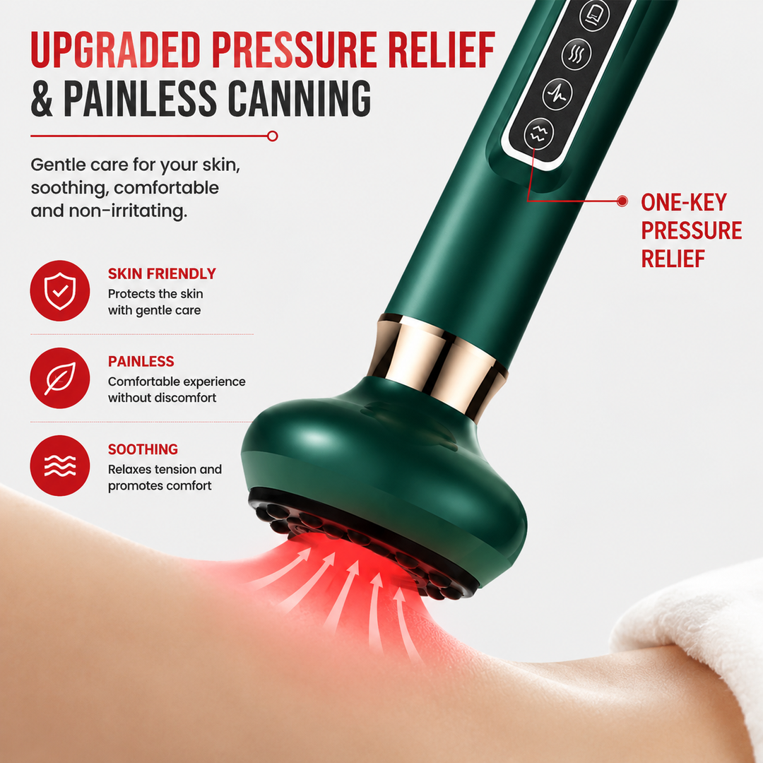 Premium Electric Cupping Massager 12 Level Vacuum Suction Infrared Heating Gua Sha Scraping Body Massage Therapy Device Anti Cellulite Slimming Relaxation Tool