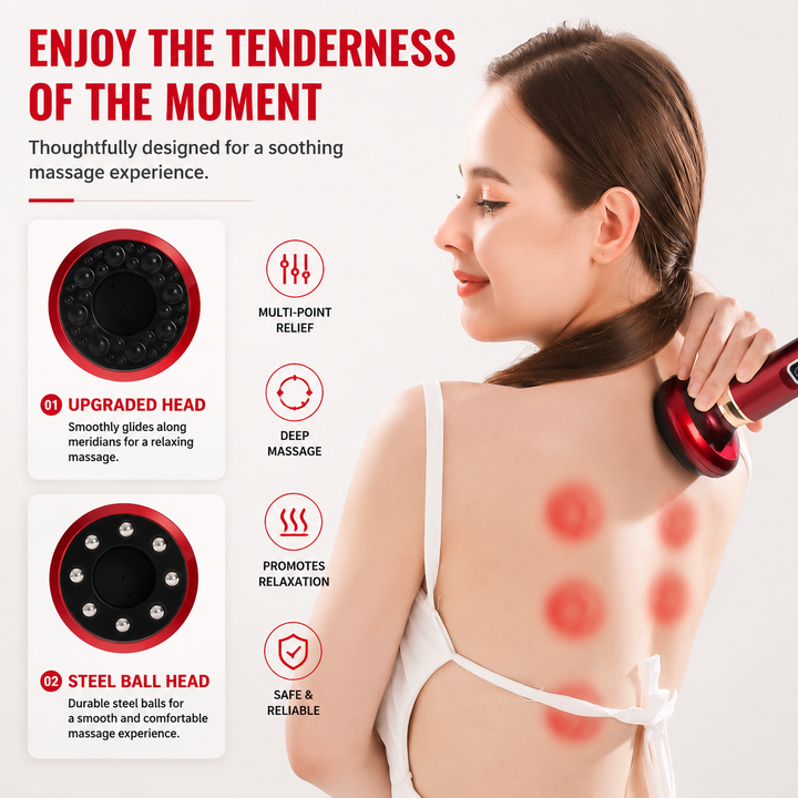 Premium Electric Cupping Massager 12 Level Vacuum Suction Infrared Heating Gua Sha Scraping Body Massage Therapy Device Anti Cellulite Slimming Relaxation Tool