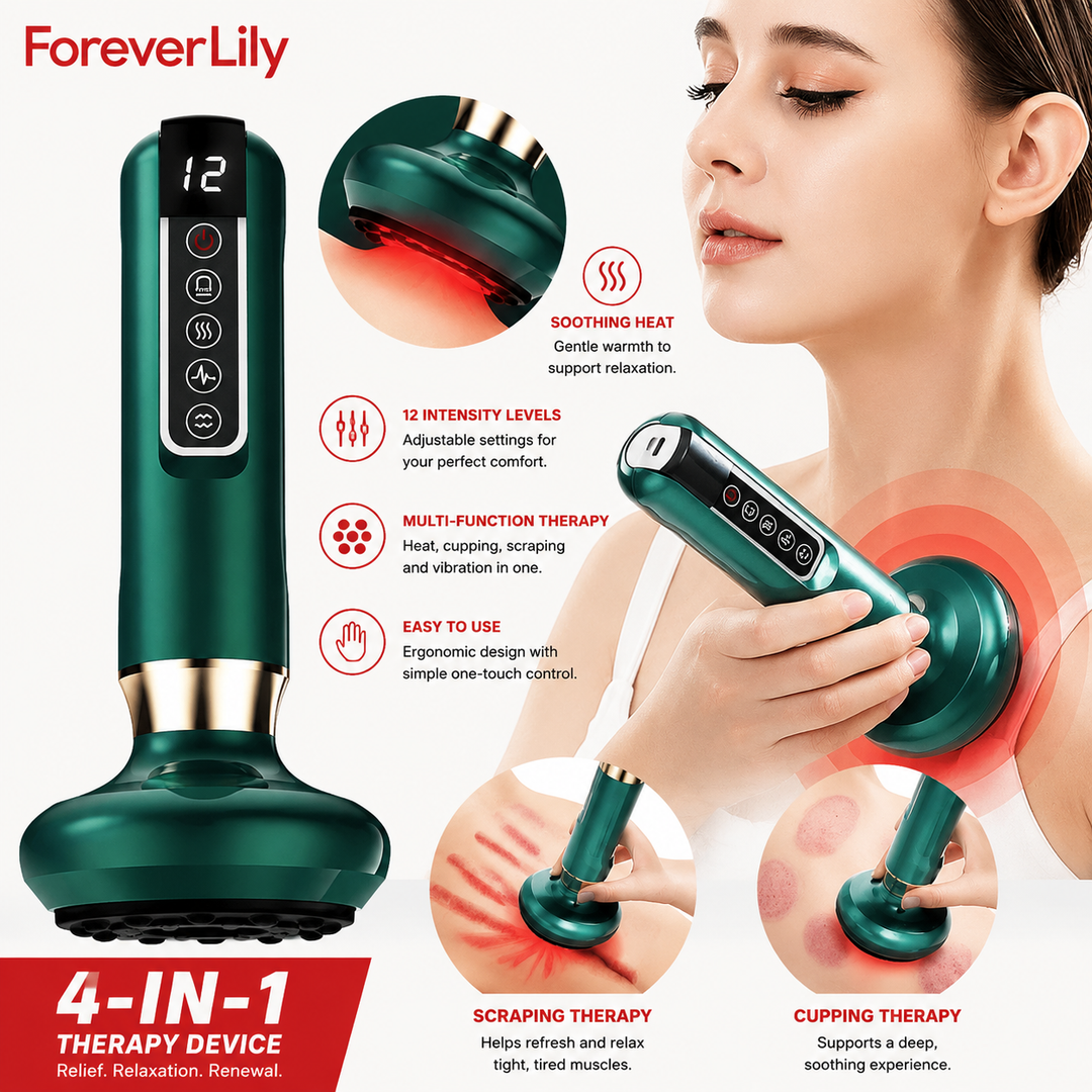 Premium Electric Cupping Massager 12 Level Vacuum Suction Infrared Heating Gua Sha Scraping Body Massage Therapy Device Anti Cellulite Slimming Relaxation Tool