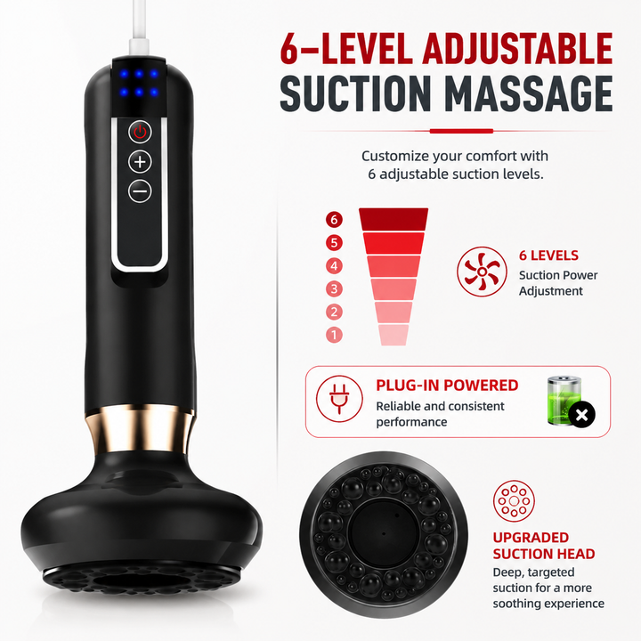 Premium Electric Cupping Massager 12 Level Vacuum Suction Infrared Heating Gua Sha Scraping Body Massage Therapy Device Anti Cellulite Slimming Relaxation Tool