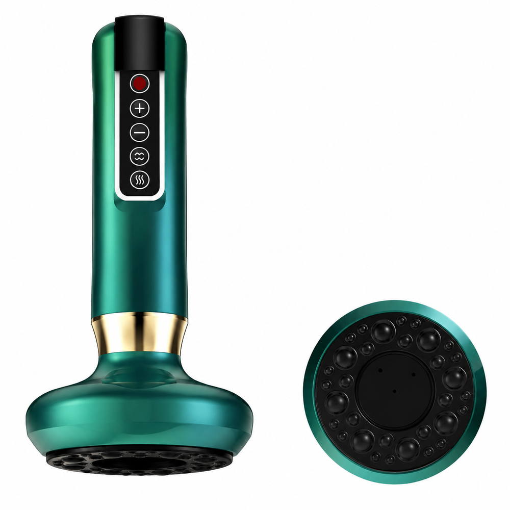 Premium Electric Cupping Massager Vacuum Suction Device Gua Sha Tool Infrared Heat 12 Levels Rechargeable Body Massager for Home Gym Daily Use