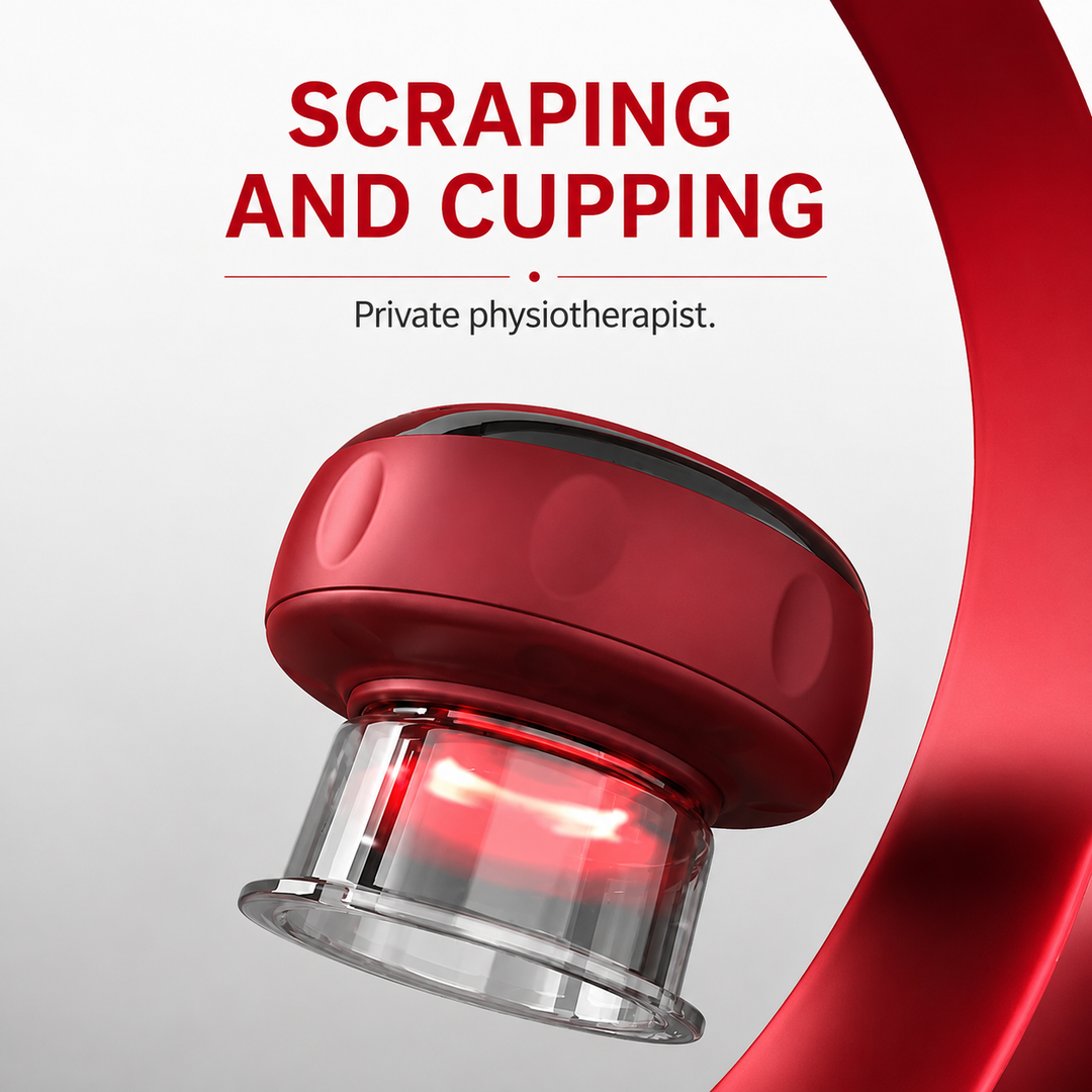 Premium Electric Cupping Massager Vacuum Suction Device Gua Sha Tool Red Light Heat 12 Levels Rechargeable Portable Body Massager Home Therapy Device