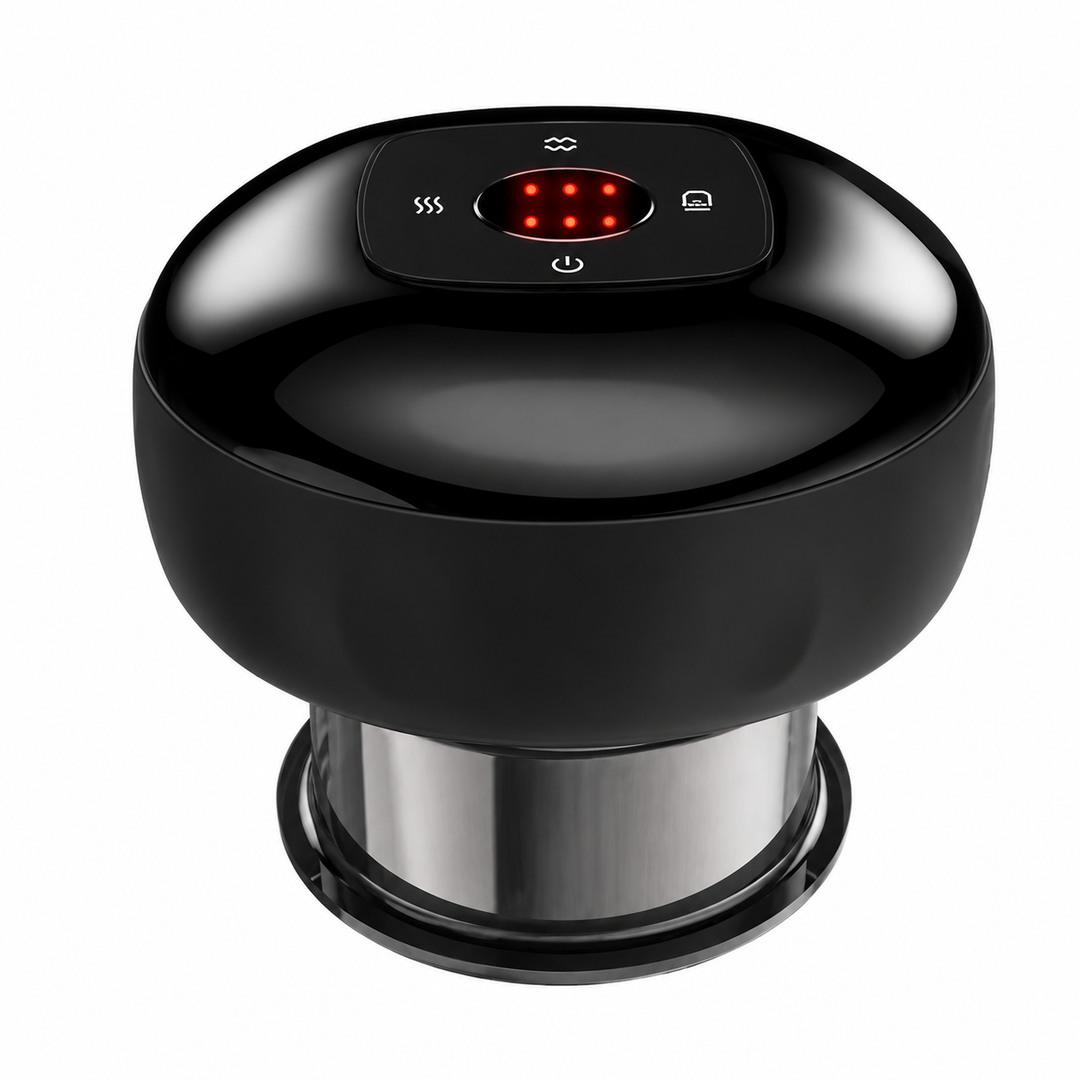 Premium Electric Cupping Massager Vacuum Suction Device Gua Sha Tool Red Light Heat 12 Levels Rechargeable Portable Body Massager Home Therapy Device