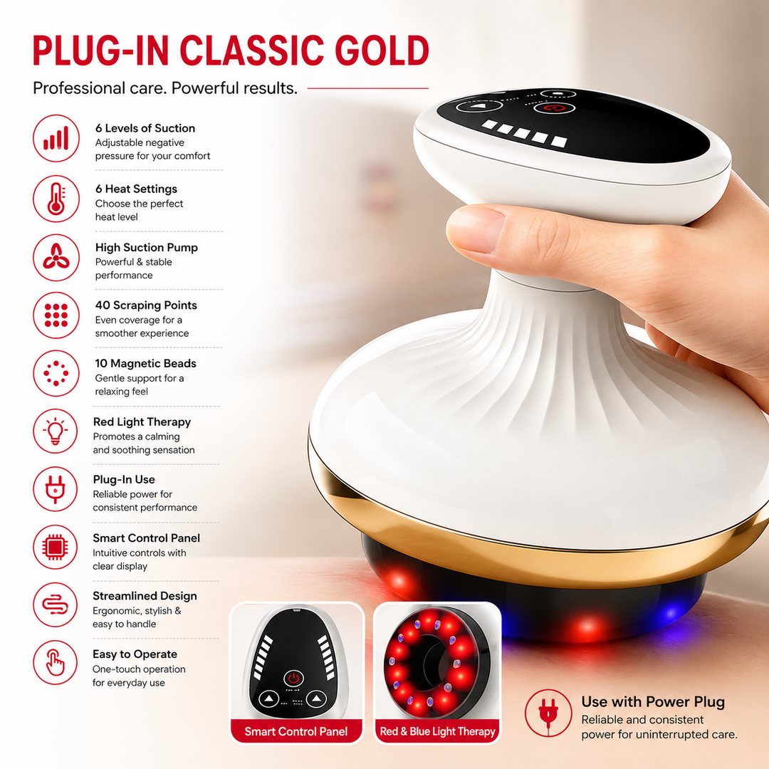 Premium Electric Cupping Massager with Heat Heated Suction Scraping Massage Device for Muscle Tension Relief Portable Wellness Recovery Tool