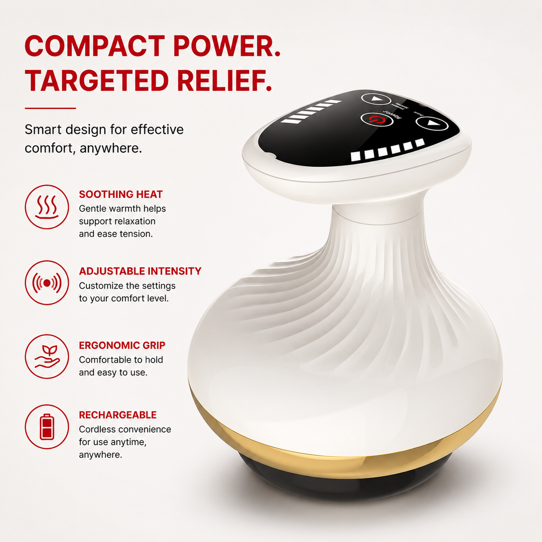 Premium Electric Cupping Massager with Heat Heated Suction Scraping Massage Device for Muscle Tension Relief Portable Wellness Recovery Tool