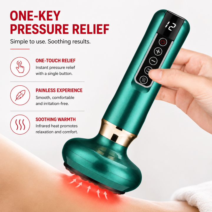 Premium Electric Cupping Therapy Device Suction Massage Machine Infrared Heat 12 Level Muscle Recovery Scraping Massager Wireless Rechargeable Portable