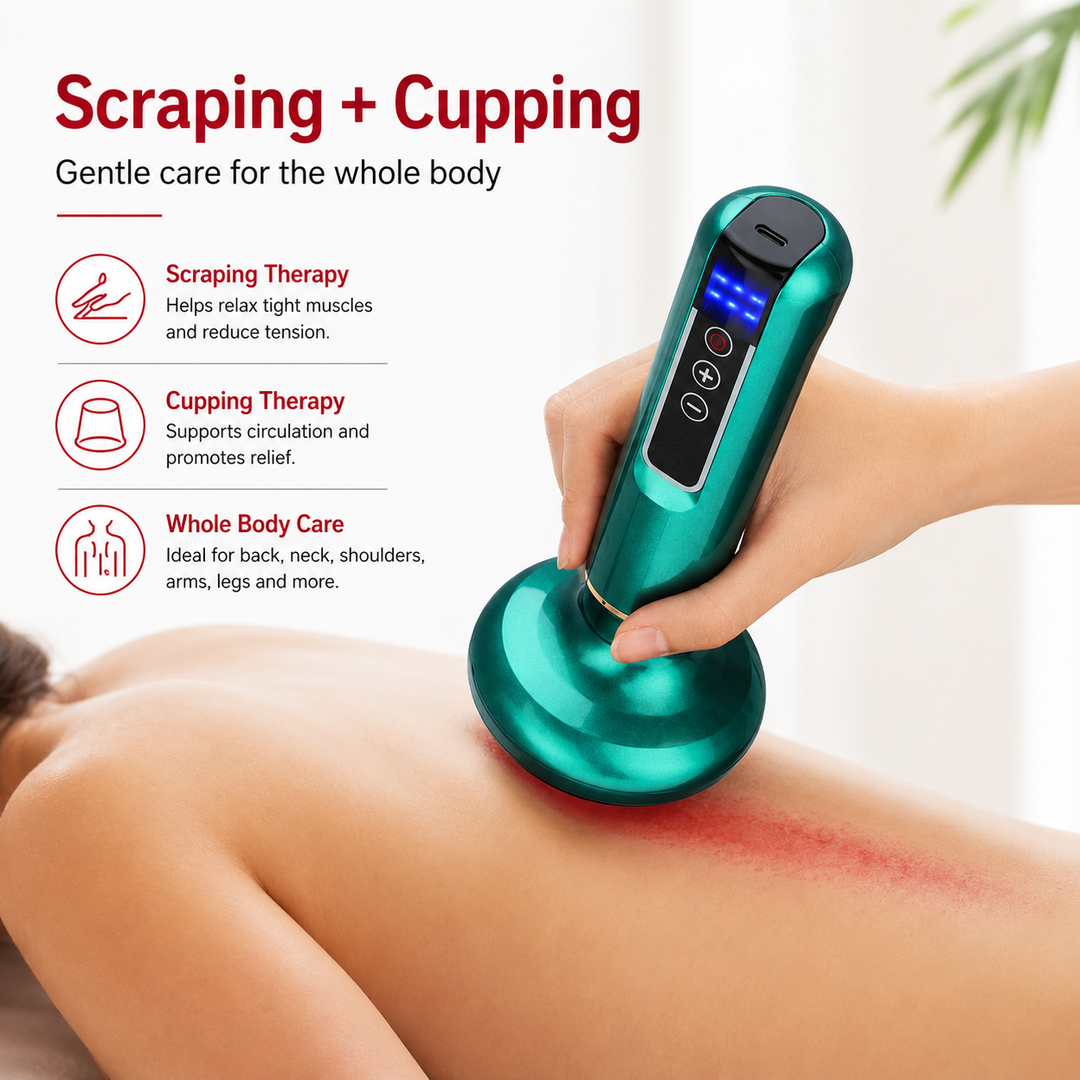 Premium Electric Cupping Therapy Device Suction Massage Machine Infrared Heat 12 Level Muscle Recovery Scraping Massager Wireless Rechargeable Portable