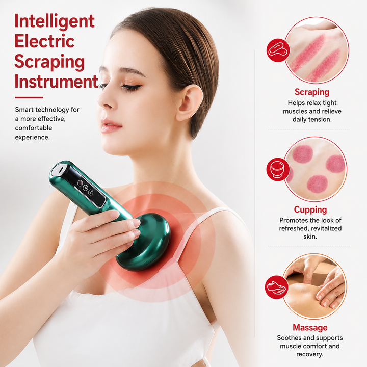 Premium Electric Cupping Therapy Device Suction Massage Machine Infrared Heat 12 Level Muscle Recovery Scraping Massager Wireless Rechargeable Portable