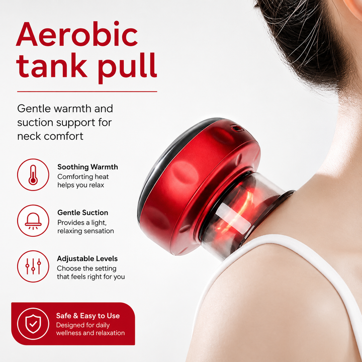 Premium Electric Cupping Therapy Set Rechargeable Gua Sha Vacuum Massage Device 12 Level Suction Red Light Heating Body Relaxation Wellness Support Tool