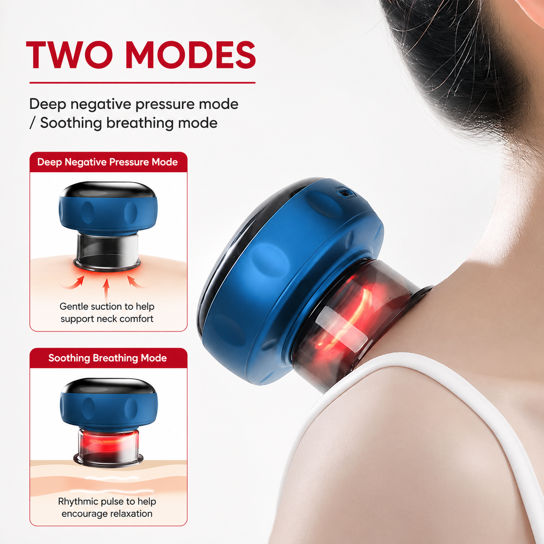 Premium Electric Cupping Therapy Set Rechargeable Gua Sha Vacuum Massage Device 12 Level Suction Red Light Heating Body Relaxation Wellness Support Tool