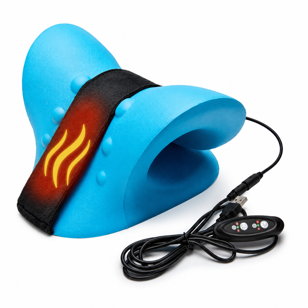 Premium Electric EMS Neck Massager Heated Cervical Spine Support Device Airbag Vibration Infrared Neck Relaxation Wearable Cordless Neck Care Massager