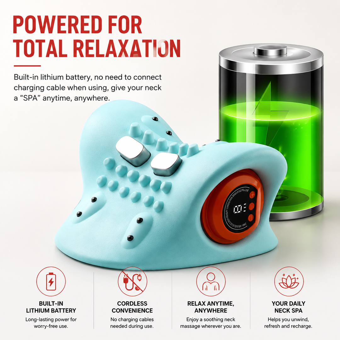 Premium Electric EMS Neck Massager Heated Neck Stretcher Vibration Airbag Cervical Support Wearable Neck Relaxation Heat Infrared Therapy Device