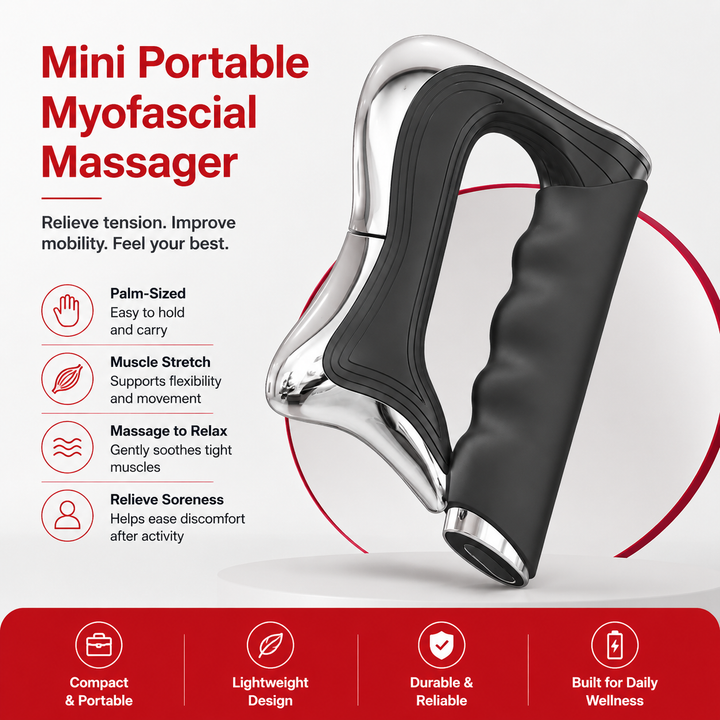 Premium Electric Fascia Massager NMES Microcurrent Muscle Stimulator Gua Sha Tool Rechargeable Body Massager Portable for Home Gym Work Daily Use
