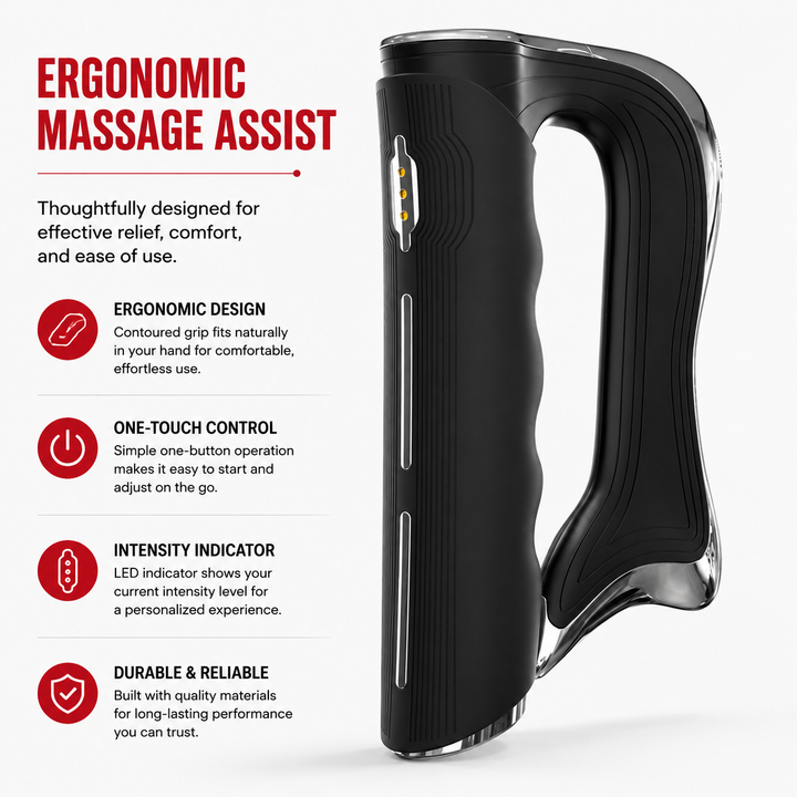 Premium Electric Fascia Massager NMES Microcurrent Muscle Stimulator Gua Sha Tool Rechargeable Body Massager Portable for Home Gym Work Daily Use