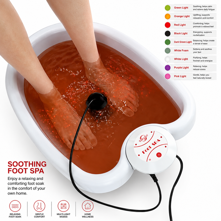 Premium Electric Foot Spa Massager Portable Foot Bath Vibrating Whirlpool Foot Soak Machine Compact Home Spa Device for Relaxation Daily Use Comfort
