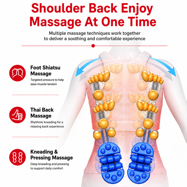 Premium Electric Full Body Massage Chair Infrared Heating Shiatsu Kneading Vibration Neck Back Waist Leg Relaxation Adjustable Ergonomic Chair