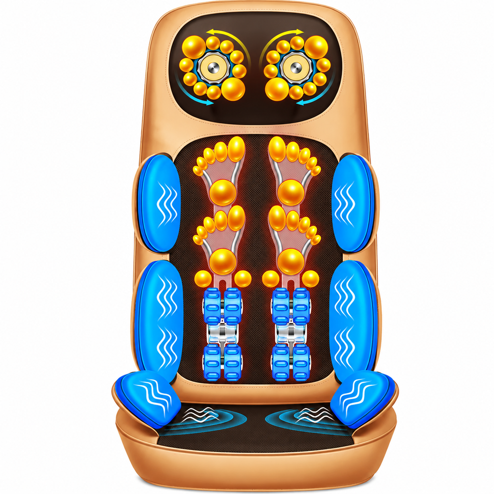 Premium Electric Full Body Massage Chair Infrared Heating Shiatsu Kneading Vibration Neck Back Waist Leg Relaxation Adjustable Ergonomic Chair
