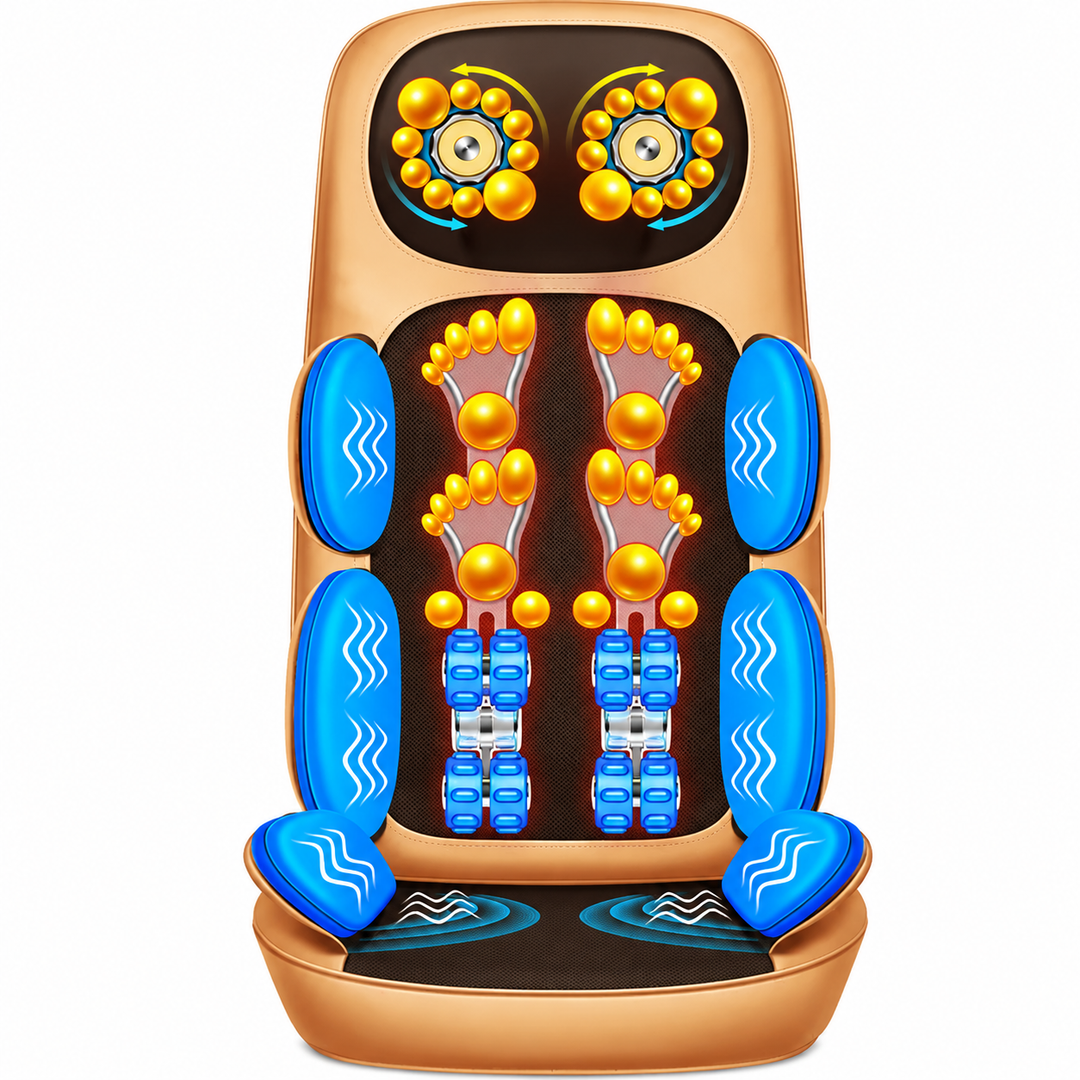 Premium Electric Full Body Massage Chair Infrared Heating Shiatsu Kneading Vibration Neck Back Waist Leg Relaxation Adjustable Ergonomic Chair