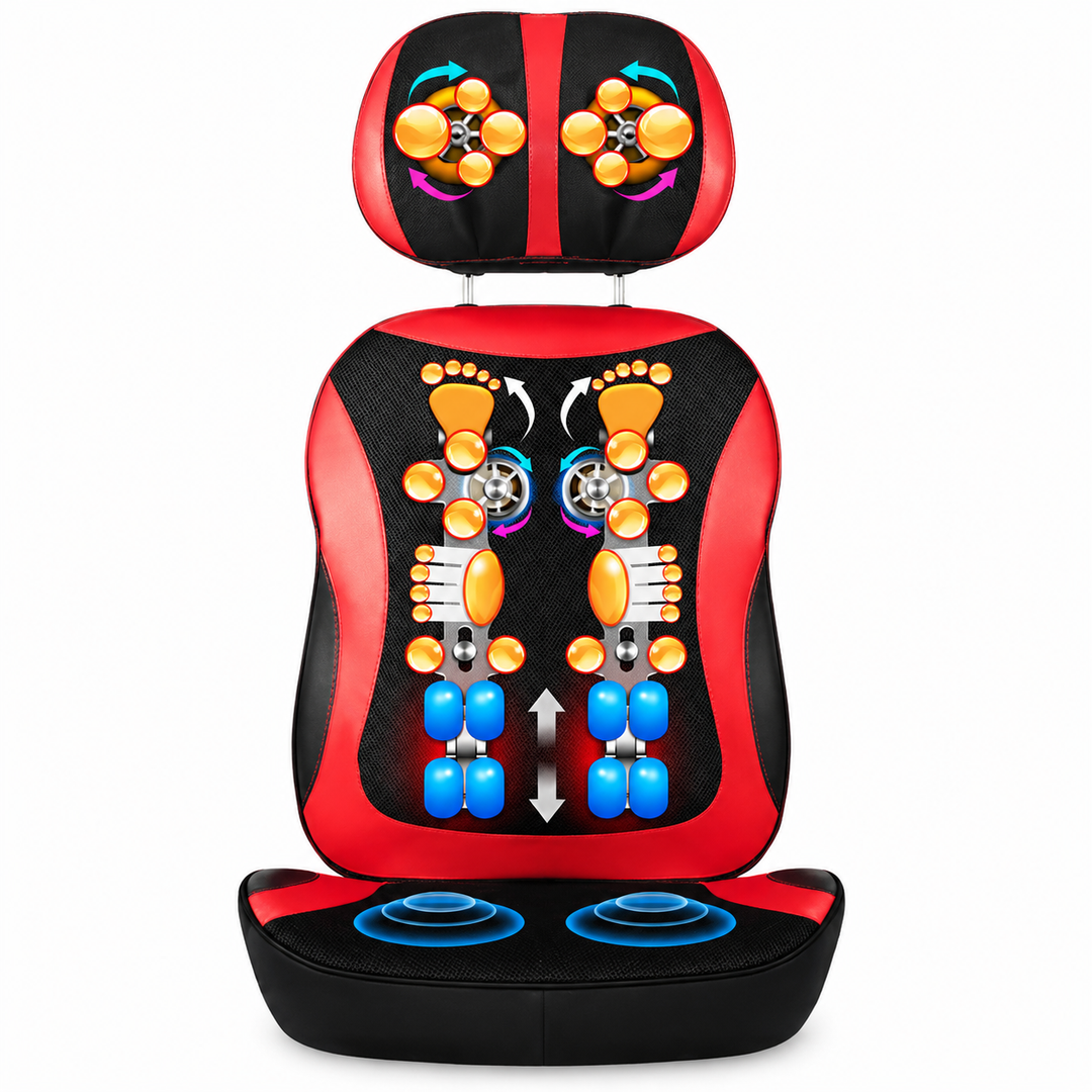 Premium Electric Full Body Massage Chair Infrared Heating Shiatsu Kneading Vibration Neck Back Waist Leg Relaxation Adjustable Ergonomic Chair