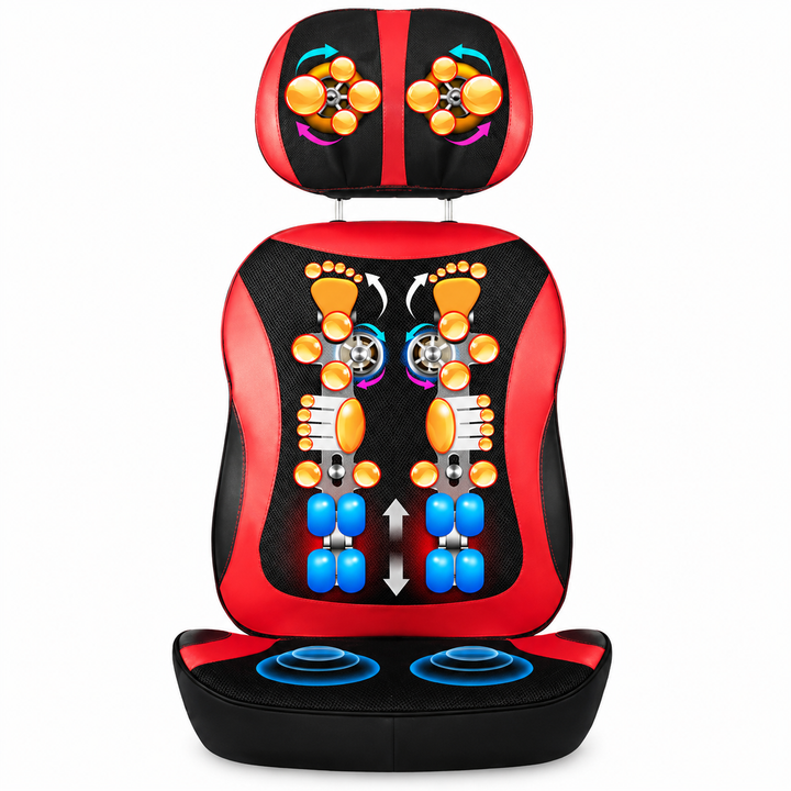 Premium Electric Full Body Massage Chair Infrared Heating Shiatsu Kneading Vibration Neck Back Waist Leg Relaxation Adjustable Ergonomic Chair