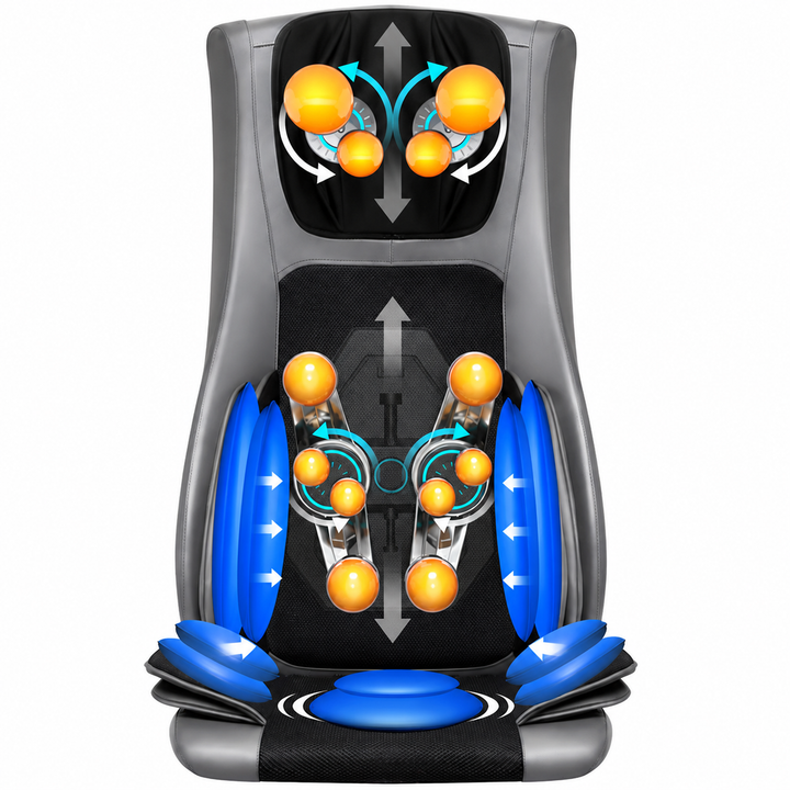 Premium Electric Full Body Massage Chair Infrared Heating Shiatsu Kneading Vibration Neck Back Waist Leg Relaxation Adjustable Ergonomic Chair