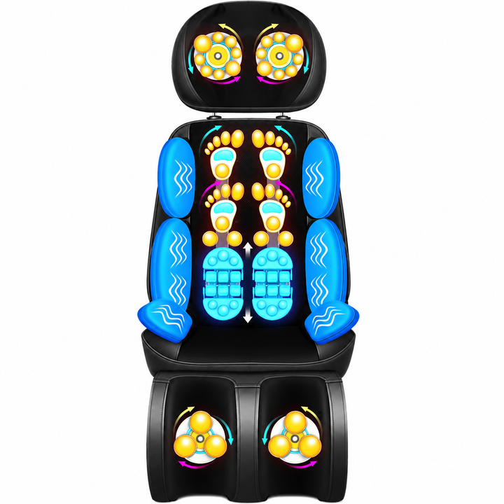 Premium Electric Full Body Massage Chair Infrared Heating Shiatsu Kneading Vibration Neck Back Waist Leg Relaxation Adjustable Ergonomic Chair