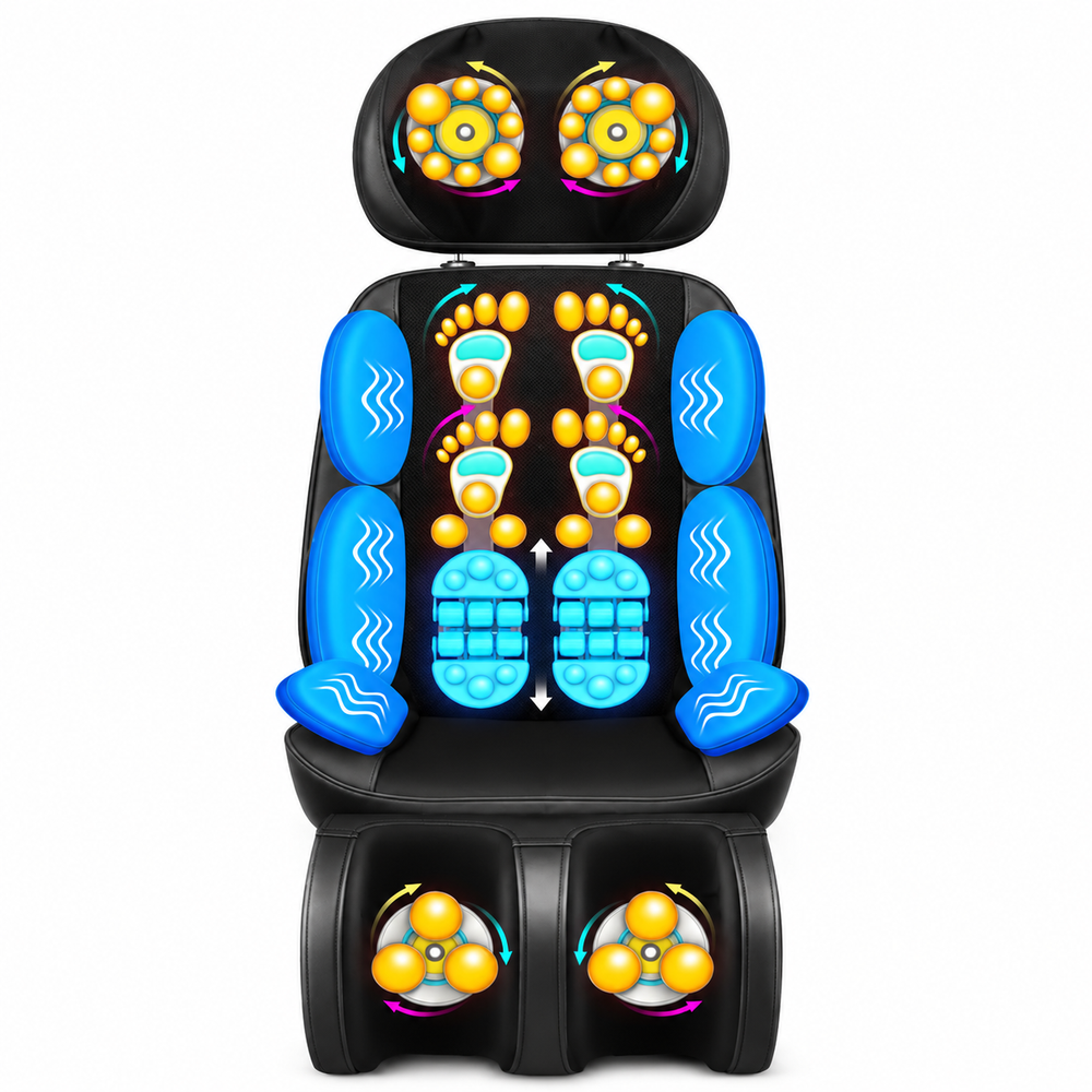 Premium Electric Full Body Massage Chair Infrared Heating Shiatsu Kneading Vibration Recliner Neck Back Waist Leg Massage Adjustable Ergonomic Home Relaxation Chair
