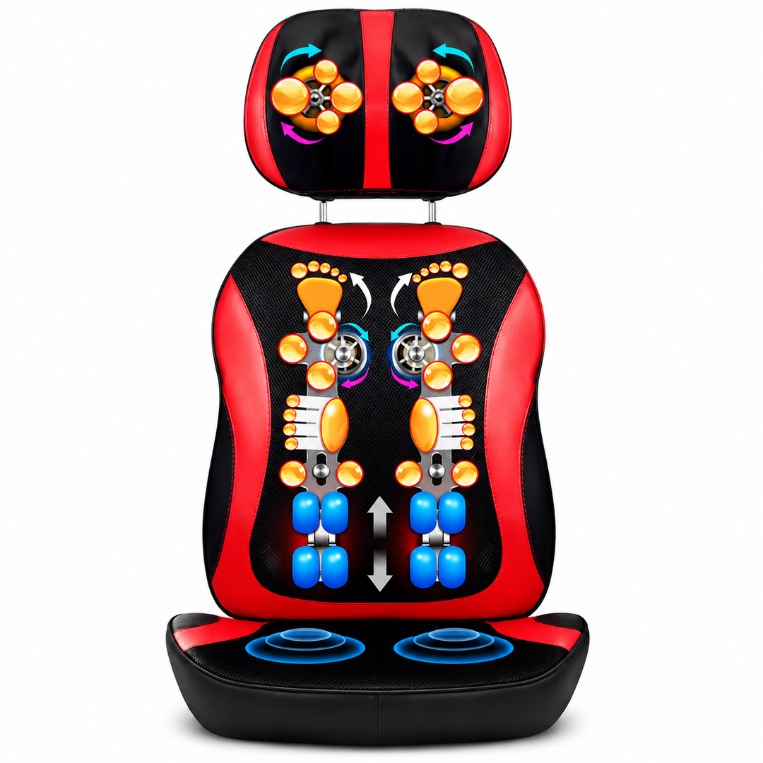Premium Electric Full Body Massage Chair Infrared Heating Shiatsu Kneading Vibration Recliner Neck Back Waist Leg Massage Adjustable Ergonomic Home Relaxation Chair