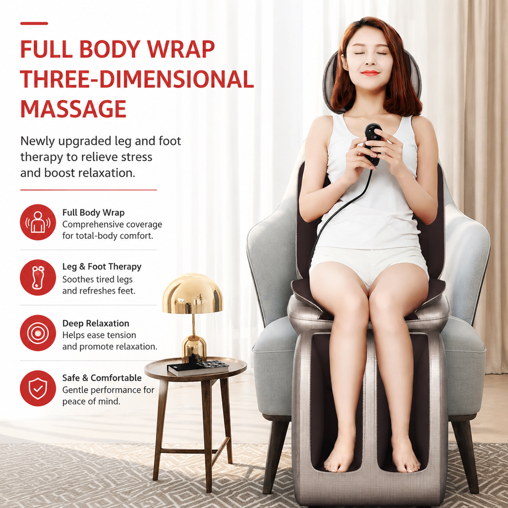 Premium Electric Full Body Massage Cushion Shiatsu Kneading Neck Back Waist Leg Massager Infrared Heating Vibration Seat Home Office Chair Use