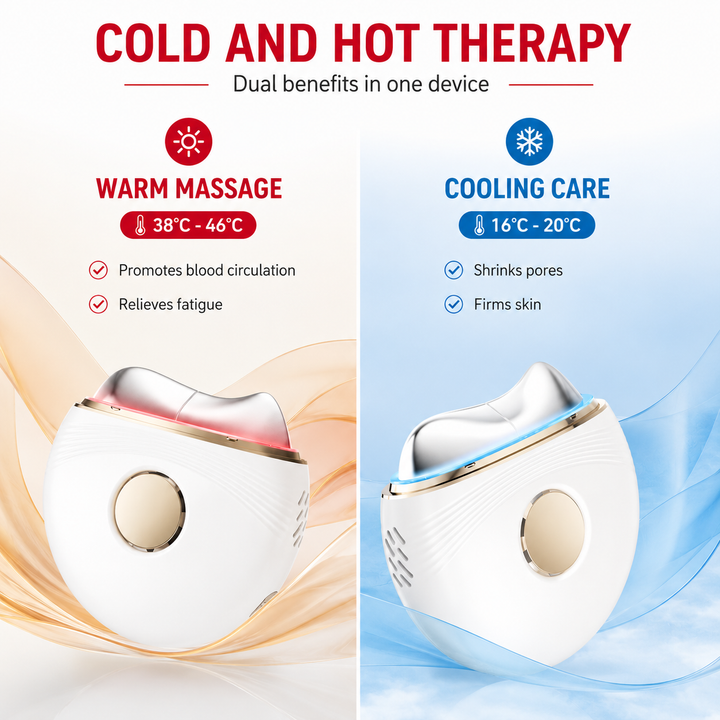 Premium Electric Gua Sha Facial Massager EMS Hot Cold LED Light Therapy Face Lifting Skin Sculpting Device USB-C Rechargeable Home Use Portable Glows