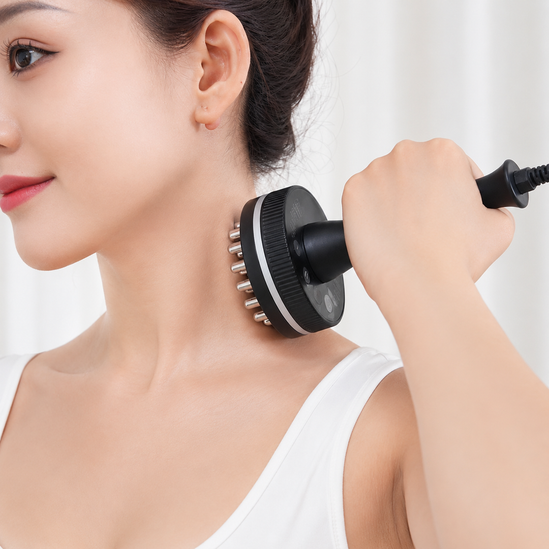 Premium Electric Gua Sha Massager with Heat Microcurrent Body Massage Brush for Back Arms Legs Muscle Relaxation Portable Wellness Recovery Tool