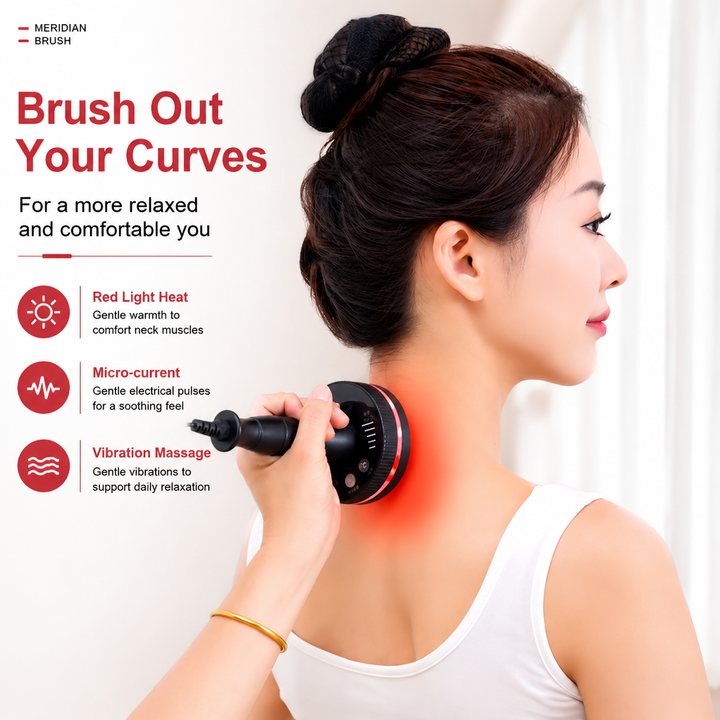 Premium Electric Gua Sha Massager with Heat Microcurrent Body Massage Brush for Back Arms Legs Muscle Relaxation Portable Wellness Recovery Tool