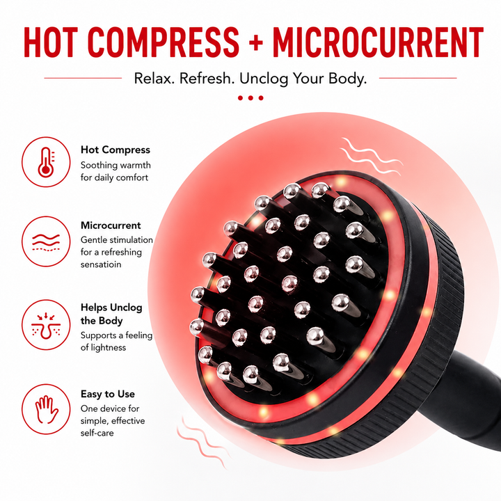 Premium Electric Gua Sha Massager with Heat Microcurrent Body Massage Brush for Back Arms Legs Muscle Relaxation Portable Wellness Recovery Tool