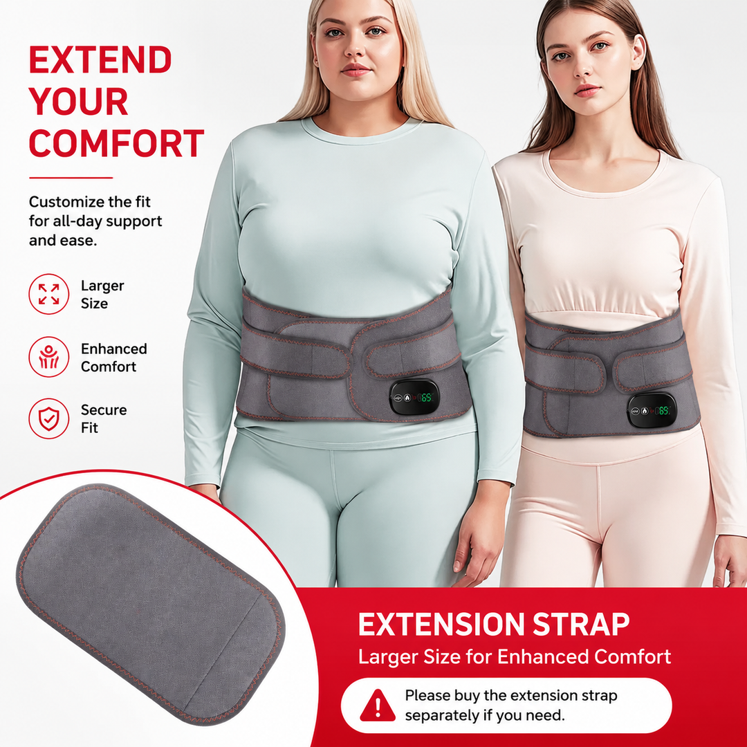 Premium Electric Heating Waist Massager Belt Rechargeable Vibration Heat Therapy Wrap Adjustable Heat Levels Cordless Relaxation Support Device