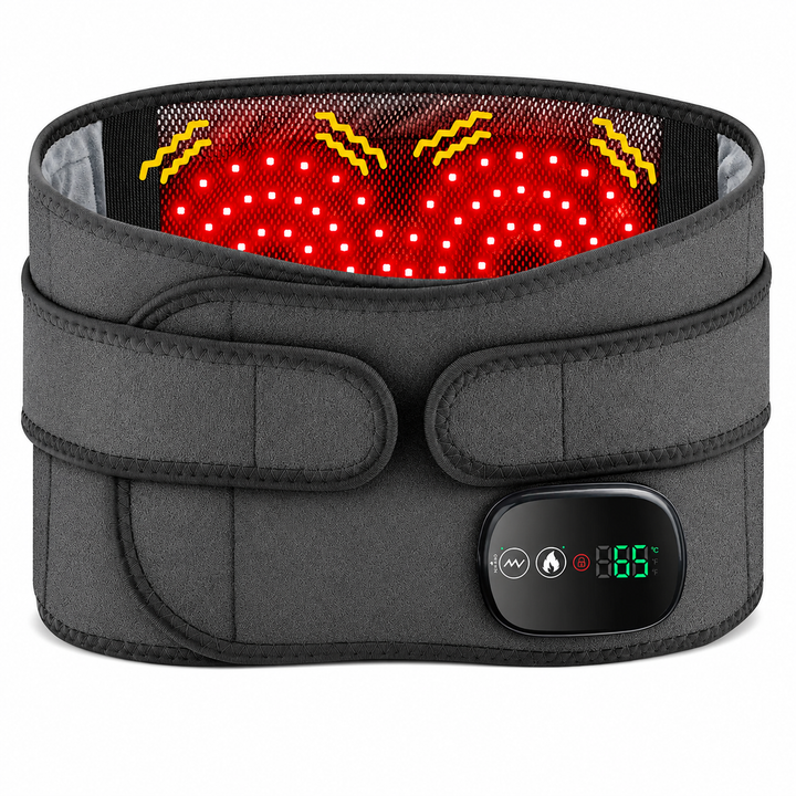 Premium Electric Heating Waist Massager Belt Rechargeable Vibration Heat Therapy Wrap Adjustable Heat Levels Cordless Relaxation Support Device