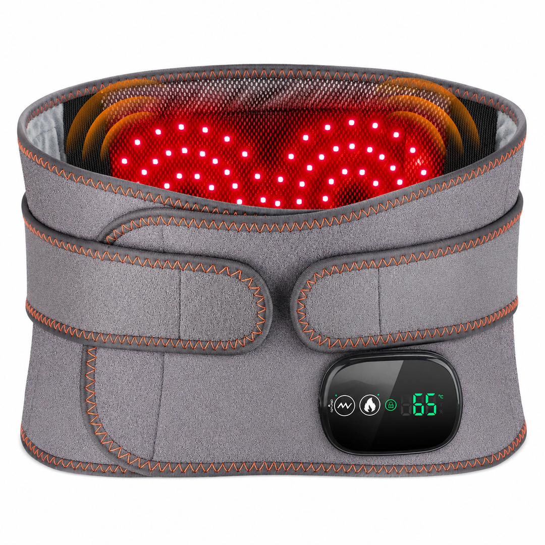 Premium Electric Heating Waist Massager Belt Rechargeable Vibration Heat Therapy Wrap Adjustable Lumbar Support Back Pain Relief Portable Belt