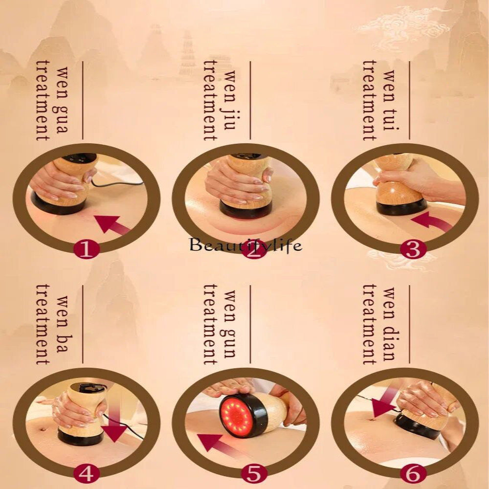 Premium Electric Hot Stone Gua Sha Massager Heated Bian Stone Body Massage Tool Back Waist Pain Relief Spa Heat Therapy Relaxation Device Pro