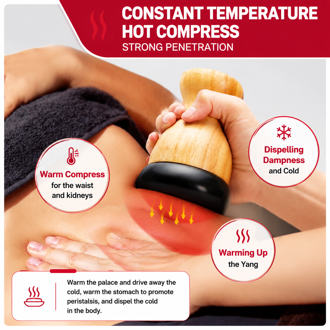 Premium Electric Hot Stone Gua Sha Massager Heated Bian Stone Body Massage Tool Back Waist Pain Relief Spa Heat Therapy Relaxation Device Pro