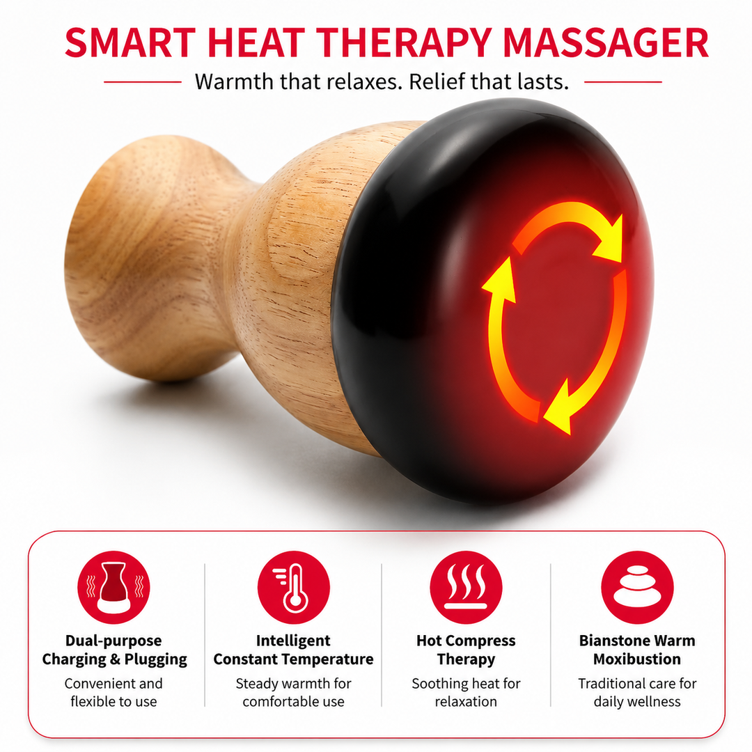 Premium Electric Hot Stone Gua Sha Massager Heated Bian Stone Body Massage Tool Back Waist Pain Relief Spa Heat Therapy Relaxation Device Pro