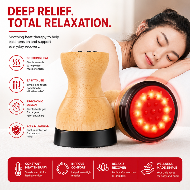 Premium Electric Hot Stone Gua Sha Massager Heated Bian Stone Body Relaxation Tool Spa Heat Therapy Back Waist Muscle Pain Relief Device Home Use