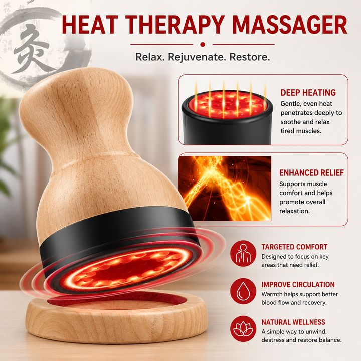 Premium Electric Hot Stone Gua Sha Massager Heated Bian Stone Body Relaxation Tool Spa Heat Therapy Back Waist Muscle Pain Relief Device Home Use