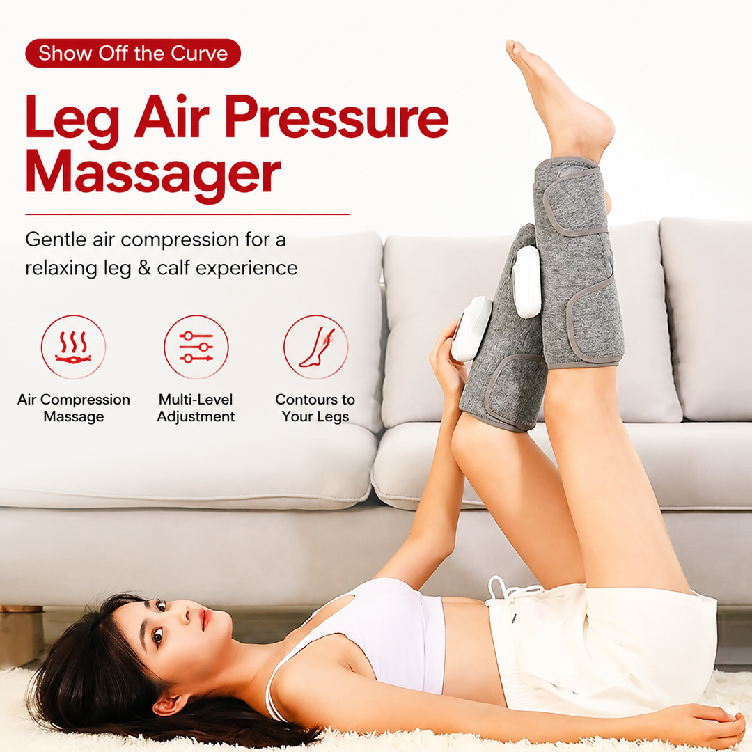 Premium Electric Leg Massager Wireless Rechargeable Air Compression Calf Massage Wrap Muscle Relaxation Adjustable Intensity Portable Leg Care Device