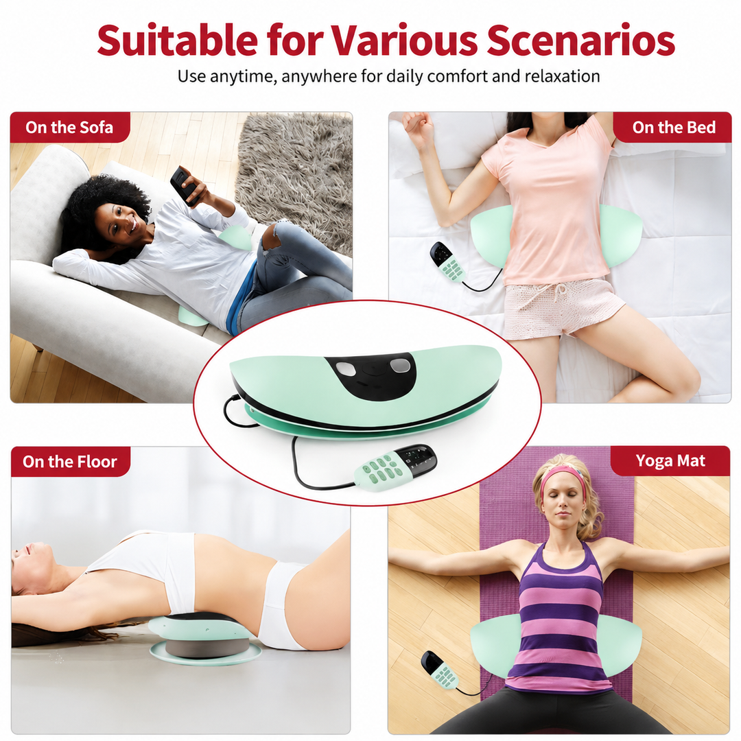 Premium Electric Lumbar Traction Device Lower Back Support Massager Vibration Thermal Therapy Adjustable Heat Modes Portable Remote Control