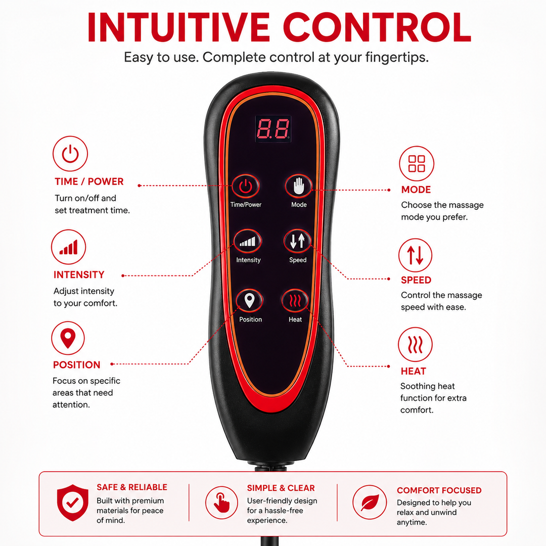 Premium Electric Massage Chair Cushion Heating Vibration Seat Massager Multi Zone Adjustable Intensity Car Home Office Back Relaxation Pad Remote Control