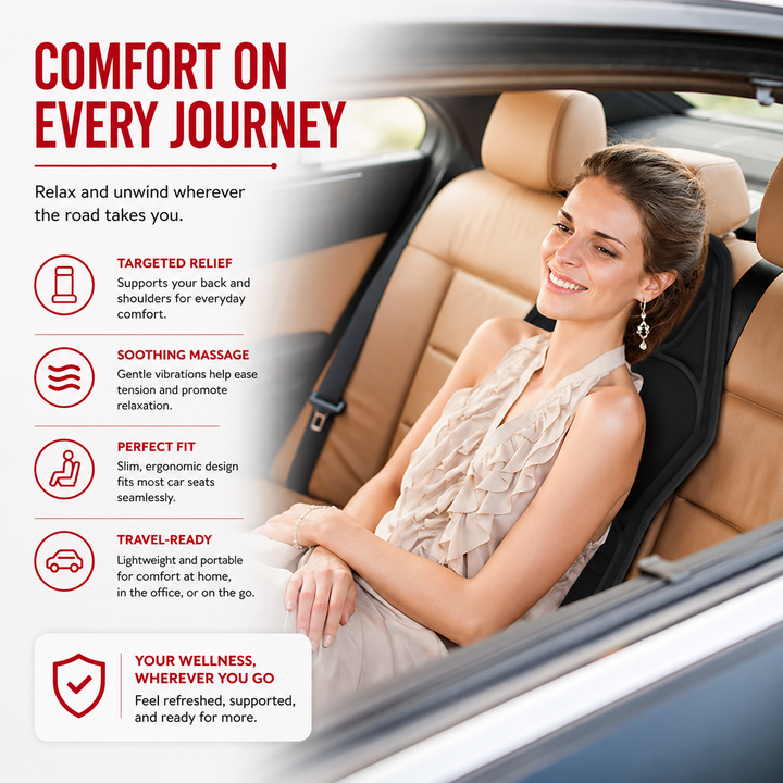 Premium Electric Massage Chair Cushion Heating Vibration Seat Massager Multi Zone Adjustable Intensity Car Home Office Back Relaxation Pad Remote Control
