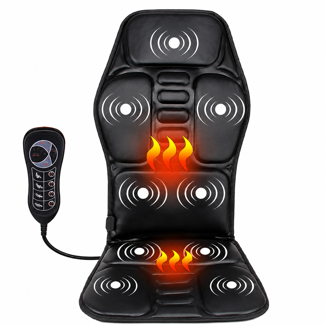 Premium Electric Massage Chair Cushion Heating Vibration Seat Massager Multi Zone Adjustable Intensity Car Home Office Back Relaxation Pad Remote Control
