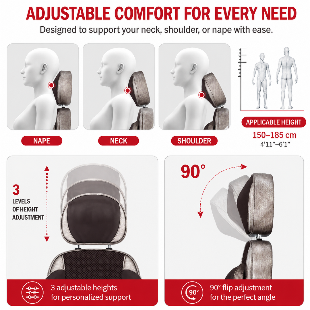 Premium Electric Massage Chair Full Body Recliner Shiatsu Kneading Vibration Heat Adjustable Neck Back Waist Legs Home Office Daily Comfort Seat