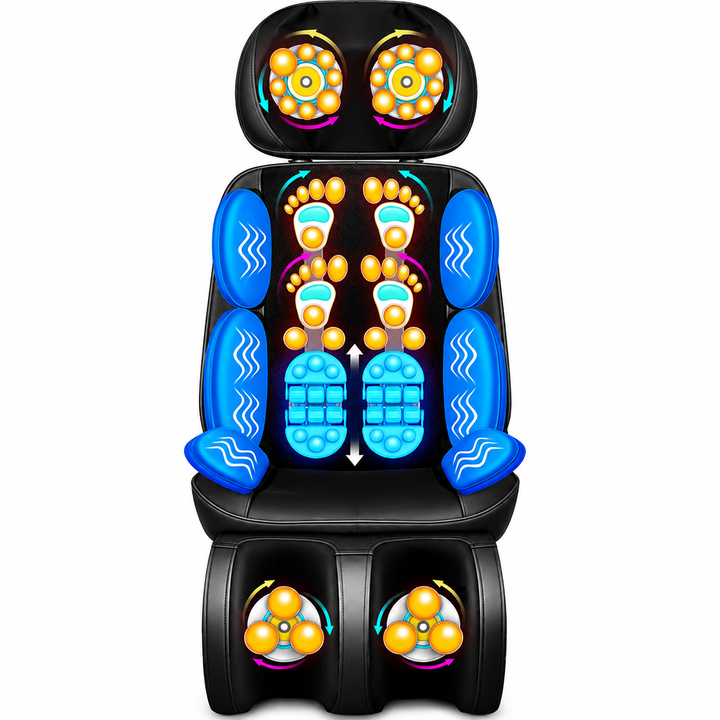 Premium Electric Massage Chair Full Body Recliner Shiatsu Kneading Vibration Heat Adjustable Neck Back Waist Legs Home Office Daily Comfort Seat
